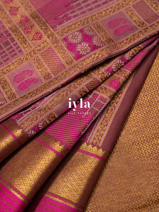 The Classical Symphony Silk Saree in Temple Pink