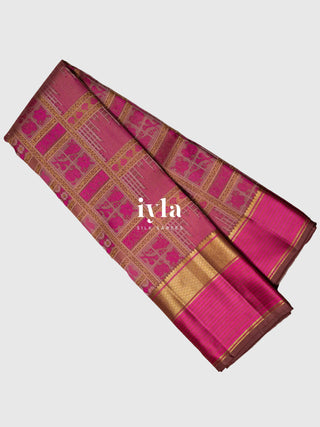 The Classical Symphony Silk Saree in Temple Pink
