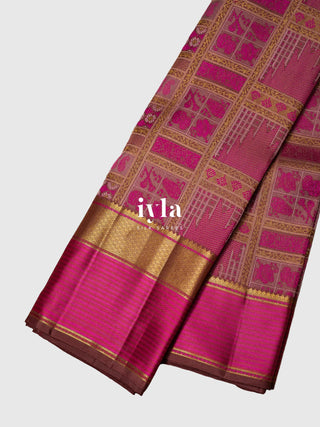 The Classical Symphony Silk Saree in Temple Pink