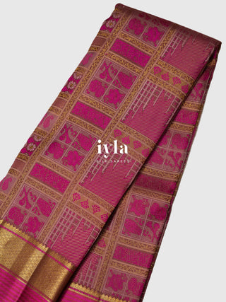 The Classical Symphony Silk Saree in Temple Pink