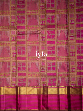 The Classical Symphony Silk Saree in Temple Pink