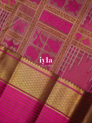 The Classical Symphony Silk Saree in Temple Pink