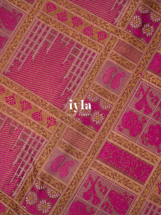 The Classical Symphony Silk Saree in Temple Pink