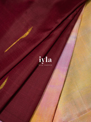 The Maroon Magic Painted Palette Silk Saree 🎨
