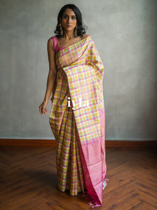 The Color Play Checkered Kanjeevaram