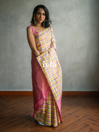 The Color Play Checkered Kanjeevaram