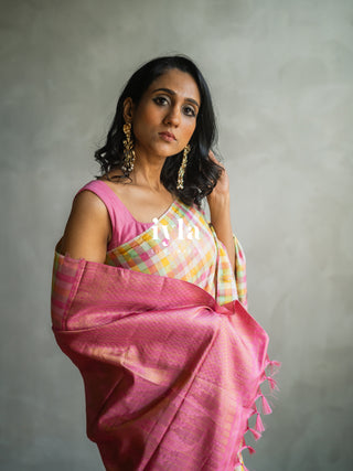 The Color Play Checkered Kanjeevaram