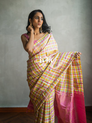 The Color Play Checkered Kanjeevaram
