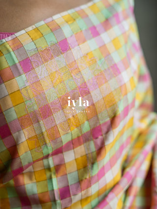 The Color Play Checkered Kanjeevaram