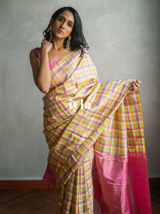 The Color Play Checkered Kanjeevaram