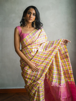 The Color Play Checkered Kanjeevaram