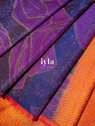 The Wild Carnation Bloom Kanjeevaram in True Purple