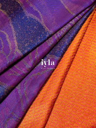 The Wild Carnation Bloom Kanjeevaram in True Purple