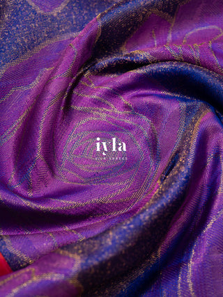 The Wild Carnation Bloom Kanjeevaram in True Purple