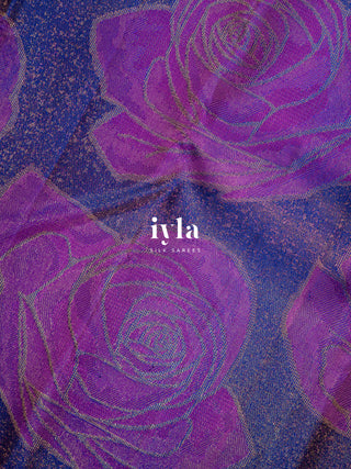 The Wild Carnation Bloom Kanjeevaram in True Purple