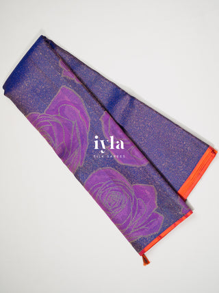 The Wild Carnation Bloom Kanjeevaram in True Purple