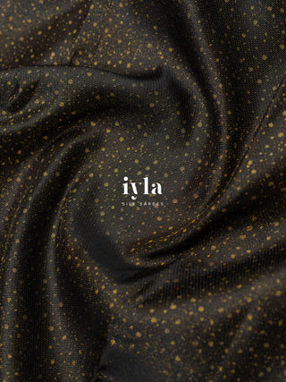 The Obsidian Black Damask Bloom Kanjeevaram