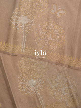 The Windswept Woodland Kanjeevaram in Champagne Beige