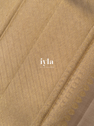 The Windswept Woodland Kanjeevaram in Champagne Beige