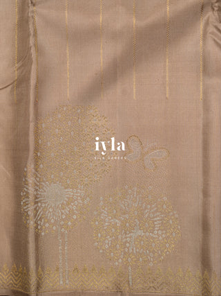 The Windswept Woodland Kanjeevaram in Champagne Beige