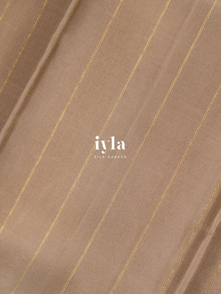 The Windswept Woodland Kanjeevaram in Champagne Beige