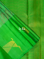 Load image into Gallery viewer, The Indian Sambar Deer Kanjeevaram in Kelly Green
