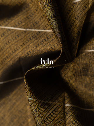 The Deer in the Moonlight Kanjeevaram in Black