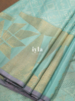 Load image into Gallery viewer, The Aqua Marine Diamond Glitter Kanjeevaram
