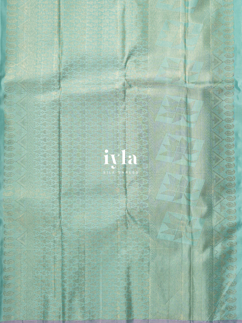 The Aqua Marine Diamond Glitter Kanjeevaram