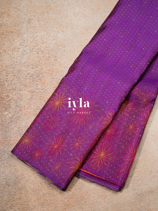 The Obsidian Purple Fireworks Celebration Kanjeevaram (Zari-Free Edition)