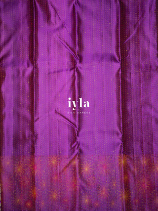 The Obsidian Purple Fireworks Celebration Kanjeevaram (Zari-Free Edition)