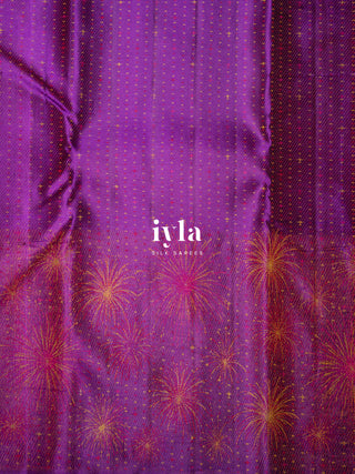 The Obsidian Purple Fireworks Celebration Kanjeevaram (Zari-Free Edition)