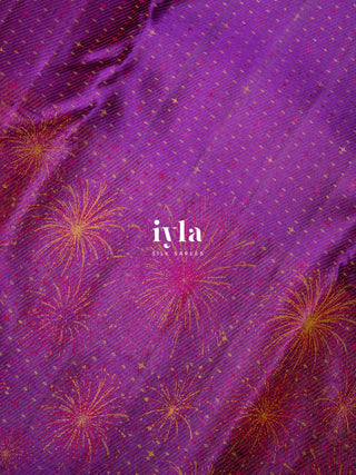 The Obsidian Purple Fireworks Celebration Kanjeevaram (Zari-Free Edition)