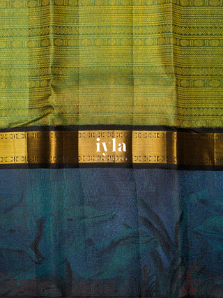 the Ocean Odyssey Kanjeevaram in Peridot Green 🌊