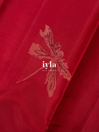 The DragonFly Kanjeevaram in Carmine Red