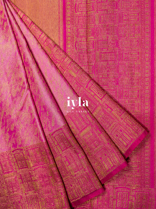 The Dreamy Doors of Europe Kanjeevaram in Hot Pink