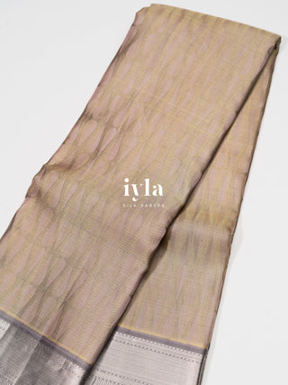 The Droplet Dream Weave Kanjeevaram in Dark Beige
