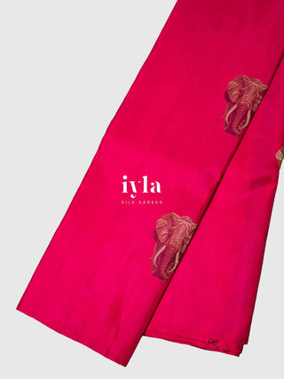The Elephant Glory Kanjeevaram in Barbiecore Pink