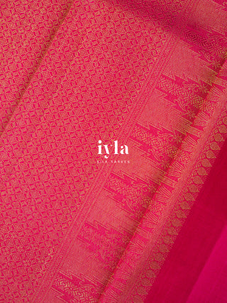 The Elephant Glory Kanjeevaram in Barbiecore Pink