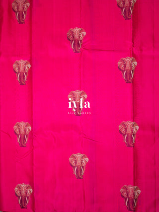 The Elephant Glory Kanjeevaram in Barbiecore Pink