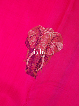 The Elephant Glory Kanjeevaram in Barbiecore Pink