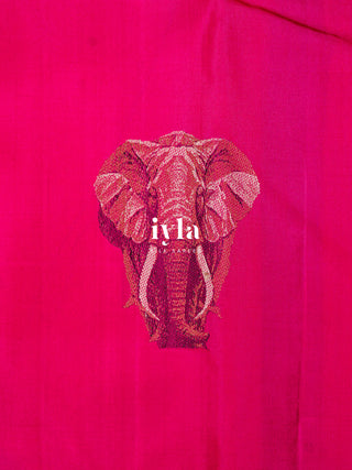 The Elephant Glory Kanjeevaram in Barbiecore Pink