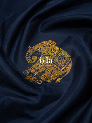 The Wild Elephant Oasis Kanjeevaram in Midnight Blue