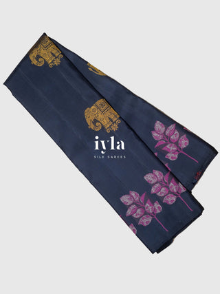 The Wild Elephant Oasis Kanjeevaram in Midnight Blue