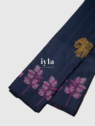 The Wild Elephant Oasis Kanjeevaram in Midnight Blue
