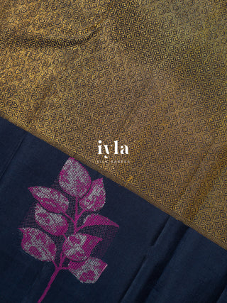The Wild Elephant Oasis Kanjeevaram in Midnight Blue
