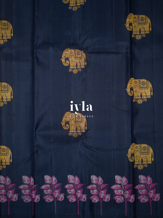 The Wild Elephant Oasis Kanjeevaram in Midnight Blue