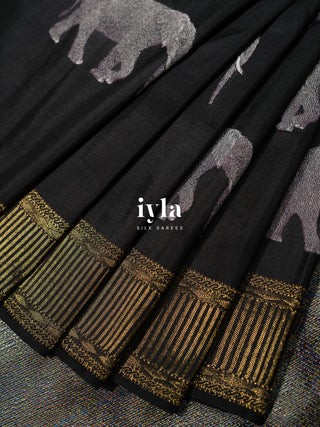 The Beyond Legacy - Elephant Glory Kanjeevaram in Pure Gold Zari