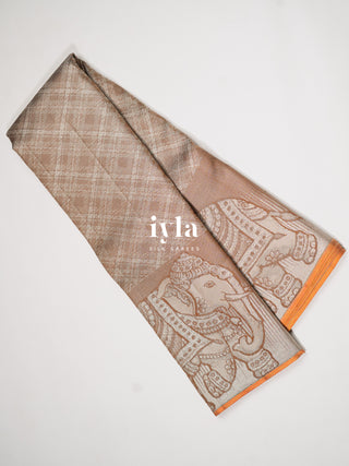 The Elephant in Power Plaid Kanjeevaram