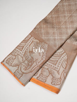 The Elephant in Power Plaid Kanjeevaram